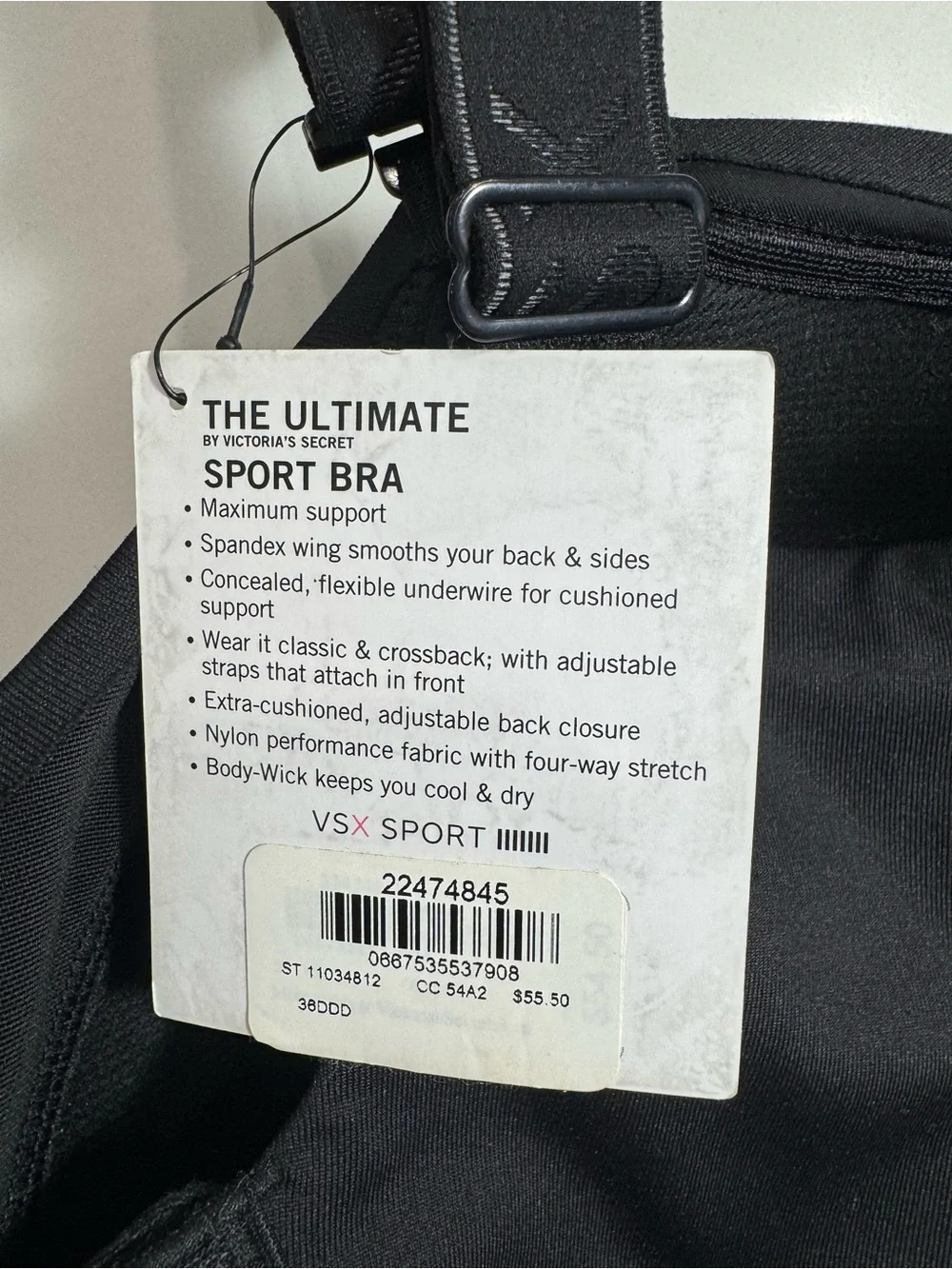 Victoria's Secret VSX The Ultimate Sport Bra NWT 38DDD